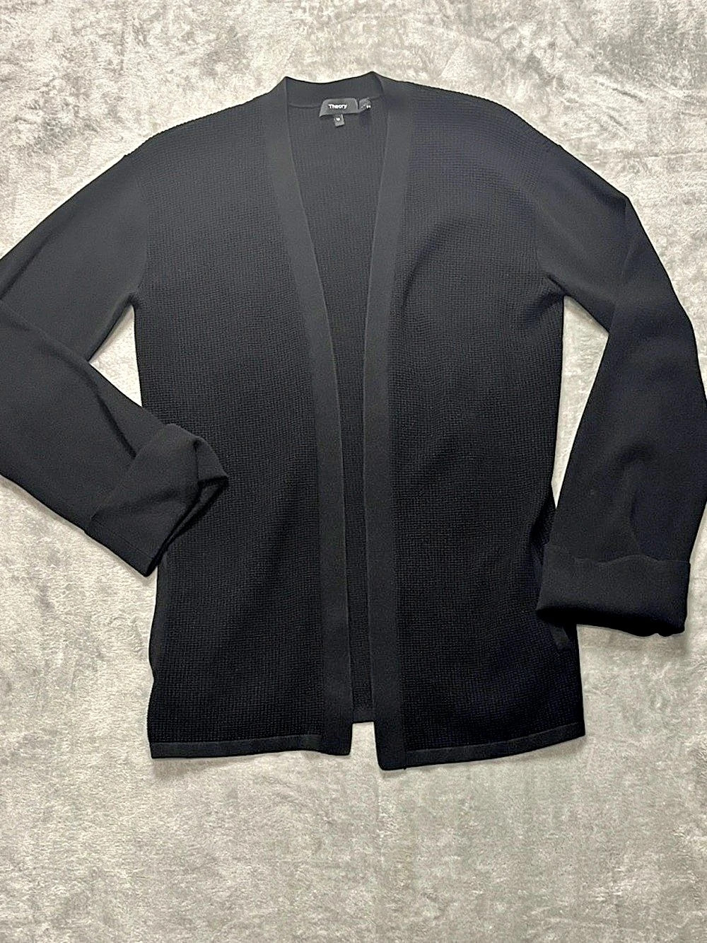 Theory M Chunky Knit Black Cardigan